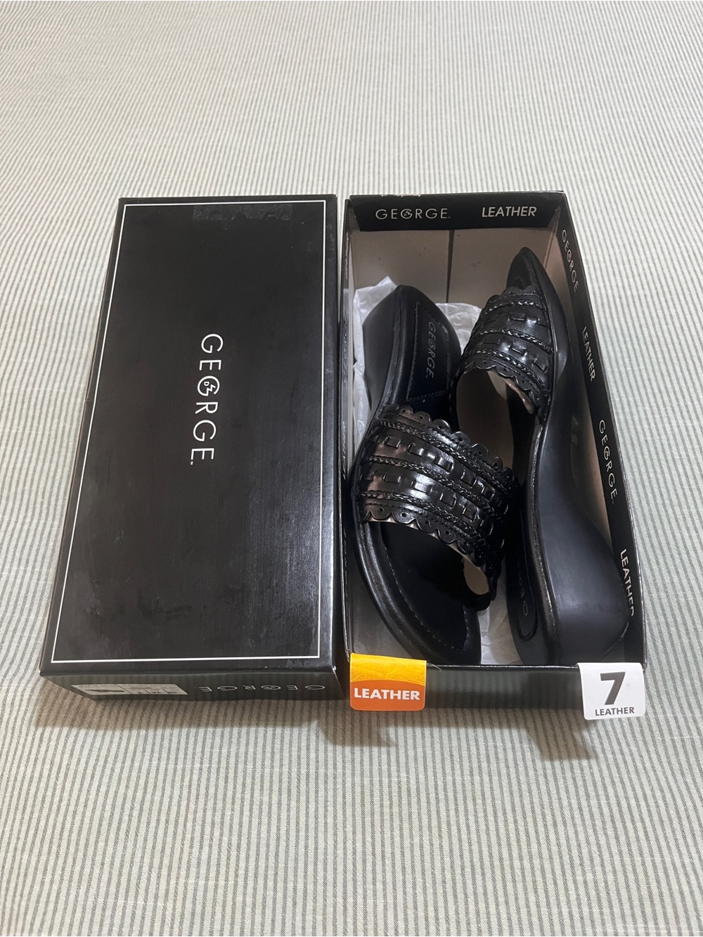 George Gywnth Black Sandals Women’s 7